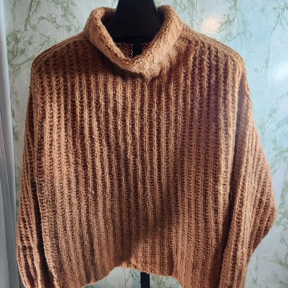 Free People Tan Mock Neck Sweater - Picture 1 of 10
